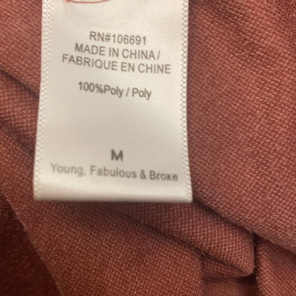 Young Fabulous & Broke Faux Suede Ruffle Top M - Picture 4 of 5